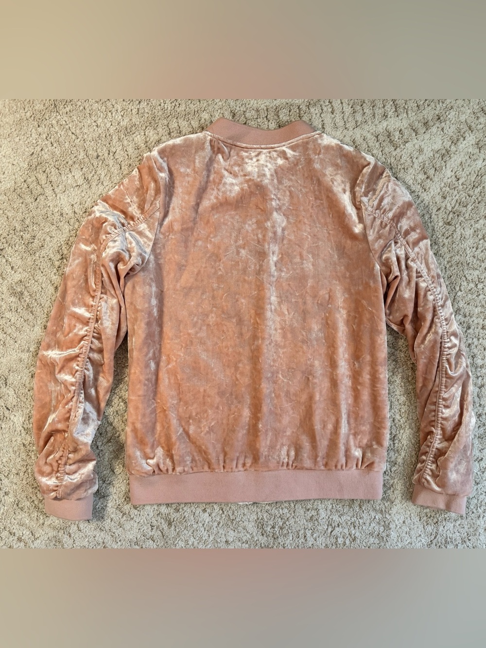 Art Class girls pink crushed velvet bomber jacket. Size XL. - Picture 4 of 4